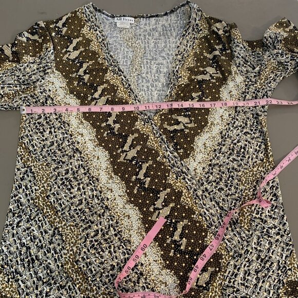 All Hours Womens XXL Cardigan Open Black Gold Stretch Knit Slinky Mobwife Edgy - Picture 12 of 14